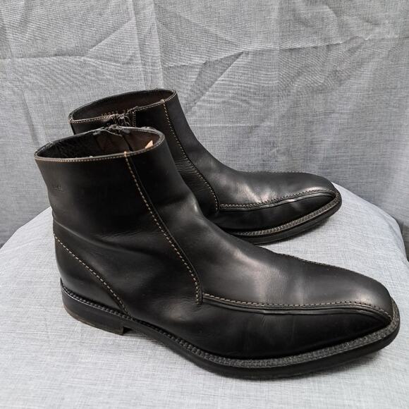 %Hugo Boss Black Leather Chelsea Chukka Ankle Boots Men\'s SZ 8 / D9 main image 6